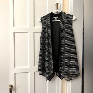 Dana Buchman mixed media sleeveless cardigan